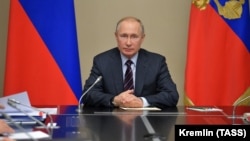 Президент России Владимир Путин во время совещания Совета безопасности в Кремле, 21 февраля 2020 года