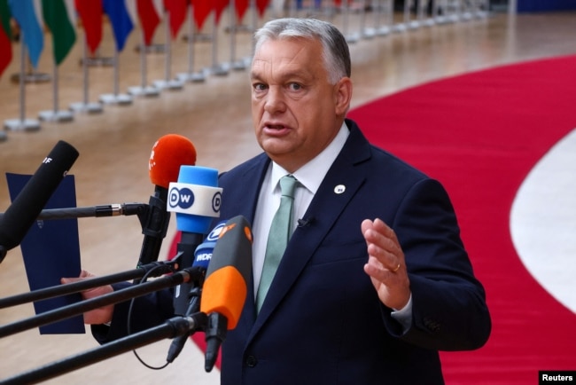 Прем'єр-міністр Угорщини Віктор Орбан на саміті лідерів ЄС у Брюсселі, Бельгія, 26 червня 2025 року