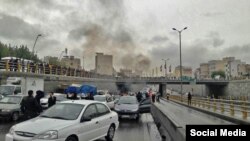 Protests on Imam Ali highway in Tehran, Iran, November 16 2019