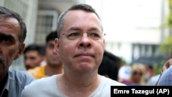 Andrew Brunson, an evangelical pastor from Black Mountain, North Carolina, arrives at his house in Izmir on July 25.