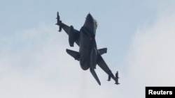 A Turkish F-16 fighter jet takes off from Incirlik air base in the southern city of Adana.