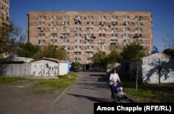 A Soviet-era apartment block on the outskirts of Yerevan.