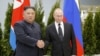 Kim Dzsongun észak-koreai vezető és Vlagyimir Putyin orosz elnök 2019. április 25-én Vlagyivosztokban