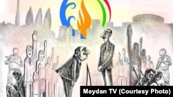 Azerbaijan -- Editorial cartoon on the Baku European Games From Meydan TV (Image: Meydan TV)