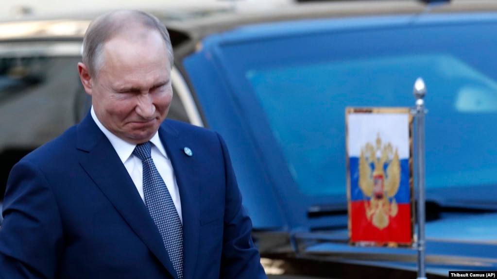 Президент Росії Володимир Путін прибув до Єлисейського палацу, Париж, 9 грудня 2019 року