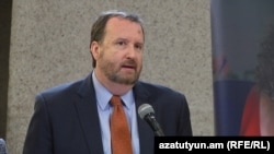 Armenia - US Ambassador to Armenia Richard Mills speaks in Yerevan, 31 May 2018. 