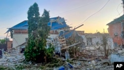 An image posted by the governor of the Kursk region on August 6 shows damage in the town of Sudzha.