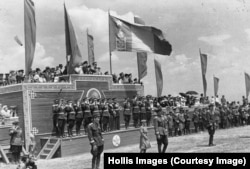 A military parade in Ulan Bator in 1946