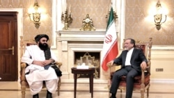 د ایران د بهرنیو چارو وزیر عباس عراقچي او د طالبانو د بهرنیو چارو سرپرست وزیر امیر خان متقي - عکس ارشیف