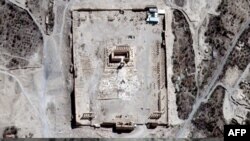 Спутниковые снимки разрушений в сирийском городе Пальмира.