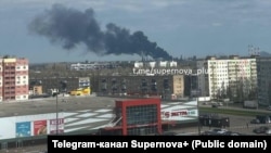 Стәрлетамакта зур янгын күренеше. Фото: Supernova+ Telegram каналы