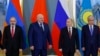 Russia - Armenian Prime Minister Nikol Pashinian, Belarusian President Alexander Lukashenko, Russian President Vladimir Putin and Kazakh President Kassym-Jomart Tokayev pose for a photo during a Eurasian Economic Union summit in Moscow, May 8, 2024.