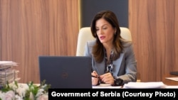 Marija Obradoviq, ish-ministre e Vetëqeverisjes Lokale në Qeverinë e Serbisë, 17 mars 2021.