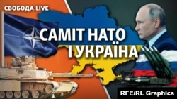 Коллаж. Украинанын картасы, НАТОнун желеги, аскердик техника, Владимир Путин.