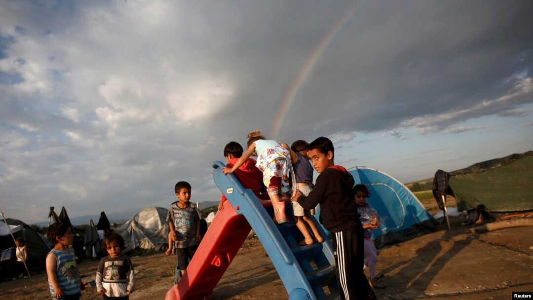 Uşaqlar Idomeni düşərgəsində, 22 may, 2016-cı il