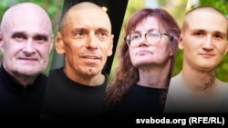 Каляж, злева направа: Сяргей Шэлег, Ігар Карней, Натальля Дуліна, Кірыл Балахонаў