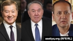 Слева направо: Булат Утемуратов, Нурсултан Назарбаев, Мухтар Аблязов.