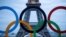 FILE PHOTO: Olympic rings to celebrate the IOC official announcement that Paris won the 2024 Olympic bid are seen in front of the Eiffel Tower at the Trocadero square in Paris