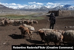 A farmer in Afghanistan's Wakhan Corridor in 2021.