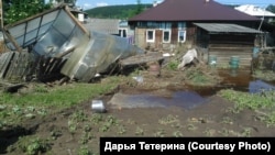 Нижнеудинск в Иркутской области после наводнения