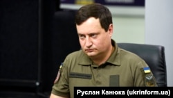 Andrij Juszov, az ukrán katonai hírszerzés szóvivője Kijevben 2022. augusztus 3-án