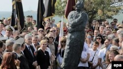 Predsednica Hrvatske Kolinda Grabar Kitarović na obeležavanju "Oluje" pored spomenika Franji Tuđmanu