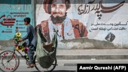 Граффити с изображением Ахмада Шаха Масуда. Кабул, 8 сентября 2021 года