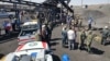 Rescuers work following a gas explosion in a coal mine in South Khorasan Province on September 22.