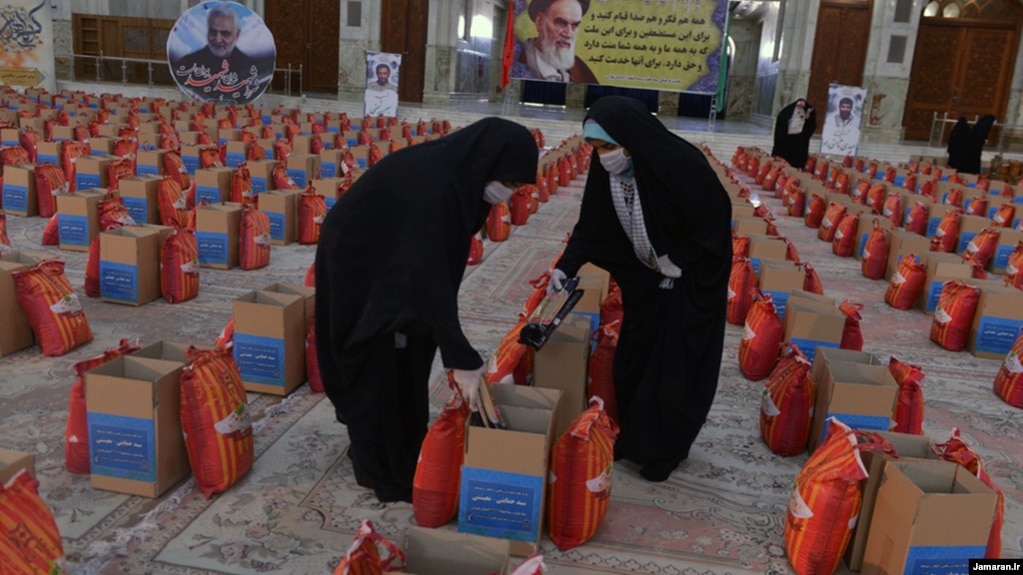 Food packages at the shrine of the founder of the Islamic republic, Ayatollah Ruhollah Khomeini.