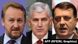 Religijski lideri nasjedaju na manipulacije političara: fra Ivo Marković (na slici: Bakir Izetbegović, Dragan Čović i Milorad Dodik)