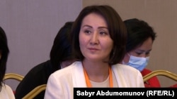 Қырғызстан президенті Садыр Жапаровтың әйелі Айгүл Жапарова.