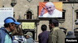 La Paz, Bolivia, în timpul unei vizite a Papei Francisc, 30 iunie, 2015.
