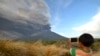 Во время извержения вулкана Агунг, Бали, 2017 год