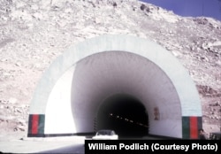 The 2.6-kilometer-long Salang Tunnel, which passes beneath the Hindu Kush mountain range, was built with the help of the Soviet Union. It opened in 1964.