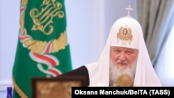 Patriarch Kirill at a meeting of the Holy Synod of the Russian Orthodox Church in Minsk on October 15.