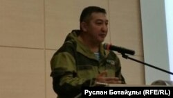 Председатель «Союза ветеранов-участников боевых действий на Таджико-Афганской границе» Мурат Мухамеджанов. Астана, 4 ноября 2015 года.