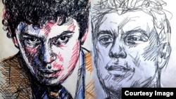 Boris Nemtsovun portretləri. Müəllif: Lena Kheydiz