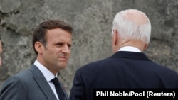 Presidenti i Francës, Emmanuel Macron dhe ai amerikan, Joe Biden. 
