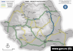 Autostrada Moldovei A7 Ploiești-Pașcani (320 de kilometri, marcată cu albastru) este cel mai mare proiect rutier inclus în PNRR. Restul sunt mici porțiuni din Autostrada Transilvania, Lugoj-Deva și A8 Târgu-Mureș - Iași.