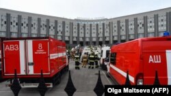 На месте пожара в больнице Святого Георгия в Петербурге
