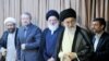 Iran top officials (R to L) former President Ahmadinejad, Supreme Leader Ali Khamenei, former Judiciary head Hashemi Shahroudi, Parliament speaker Ali Larijani, and Current Judiciary head Sadegh Larijani, on Wednesday August 18, 2010.