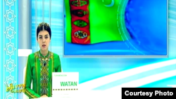 Türkmenistanyň döwlet telewideniýesiniň "Watan" habarlar gepleşiginden bir pursat