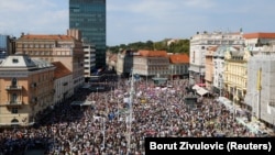 Protest u Zagrebu zbog ilegalno odloženog opasnog otpada na području Gospića, 5. septembar 2026. 