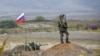 Патруль российских миротворцев в Нагорном Карабахе