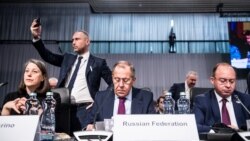 SLOVAKIA -- Russian Foreign Minister Sergei Lavrov (C) attends the 26th OSCE (Organization for Security and Co-operation in Europe) Ministerial Council in Bratislava, December 5, 2019