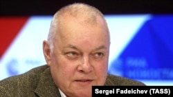 RUSSIA -- Russian state media boss Dmitry Kiselyov attends a press conference in Moscow, January 28, 2020