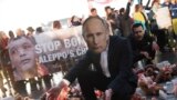 Германия. Акция против бомбардировок Алеппо перед приездом Путина на встречу "нормандской четверки". Берлин, 19.10.2016