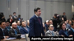 Ерлан Қошанов Халық кеңесі жиынында. Президент оны Халық кеңесінің төрағасы қызметіне ұсынды. Астана, 23 қыркүйек, 2026 жыл.