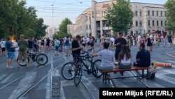 Blokada ispred Pravnog fakulteta u Beogradu, 4. jul 2025.