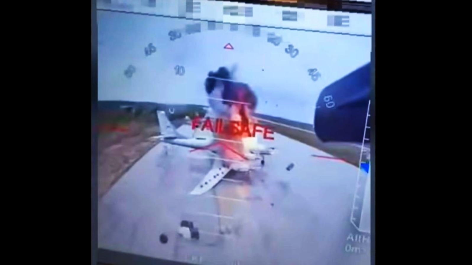 RUSSIA – Screenshot from the video of the Security Service of Ukraine's strikes on Russian strategic aviation aircraft at the Belaya airfield in the Irkutsk region bordering Mongolia. June 1, 2025